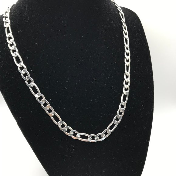 Unisex Stainless Steel Figaro Chain Length 20 inches Brand New - Picture 1 of 6